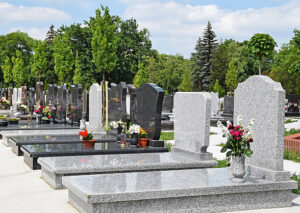 Tombstones in the cemetery